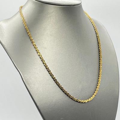 LOT 201: Veronese 18K Gold Clad Sterling Silver 20" Margherita Chain Necklace (No Box)