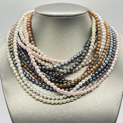 LOT 204: Multiple Strands of Beaded Necklaces with Two Shorteners (No Boxes)