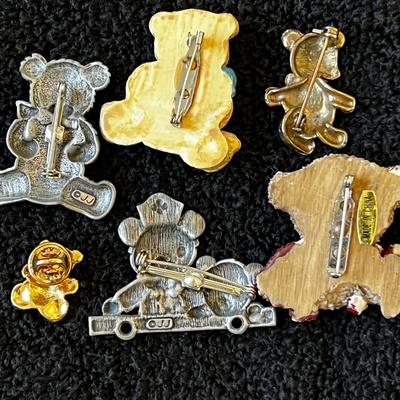 Teddy bear brooches