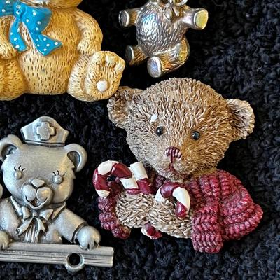 Teddy bear brooches