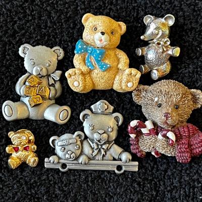 Teddy bear brooches