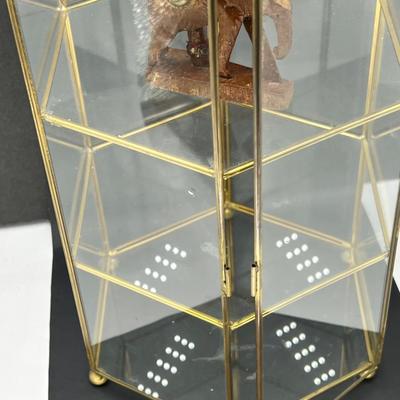 6 sided three level glass display case