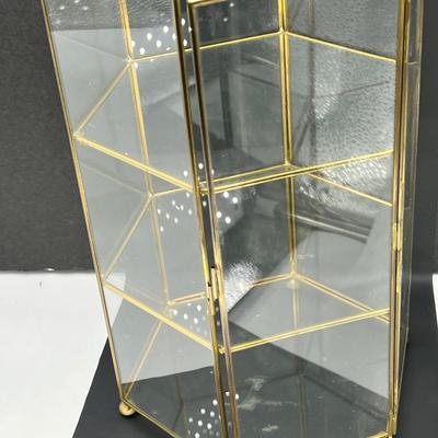 6 sided three level glass display case