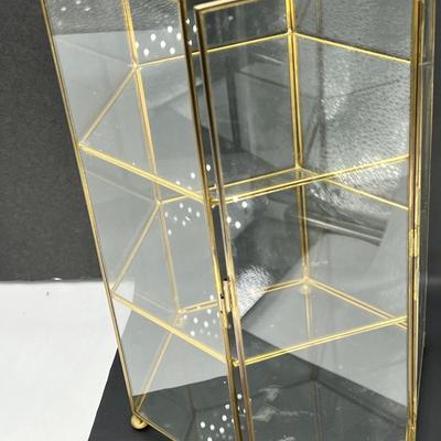 6 sided three level glass display case