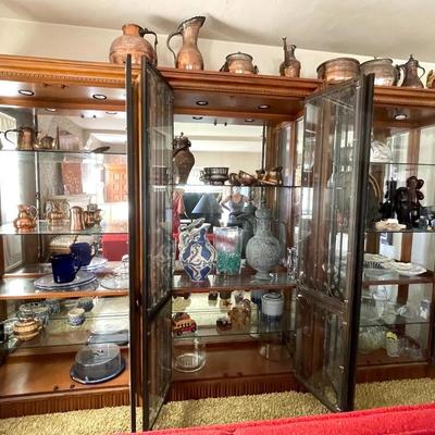 LOT 3  SPECTACULAR  DISPLAY CABINETS (3) BY BERNHARDT FURNITURE Co. WOOD GLASS IRON LIGHTED