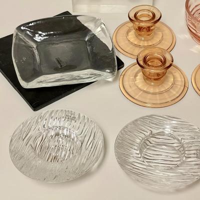 LOT 261  GROUP OF CANDLE HOLDERS & PLATES HOLMEGAARD