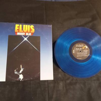 LOT 46  ELVIS PRESLEY MOODY BLUE VINYL RECORD ALBUM
