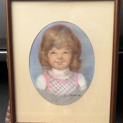 Original Chalk Portrait of Little Girl