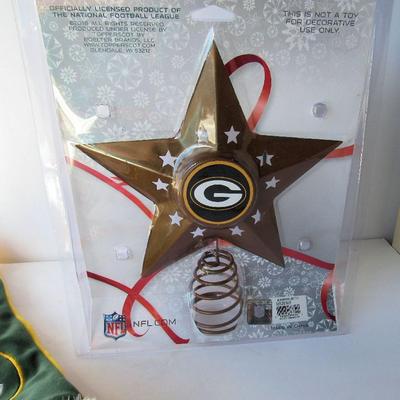 Neat Green Bay Packers Star Christmas Tree Topper and Christmas Hat