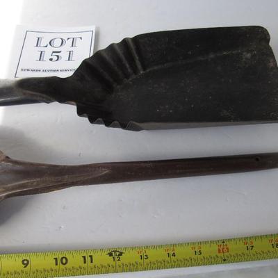 2 Old Metal Coal Shovels