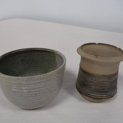 Pair of Hand Thrown Pottery Bowls