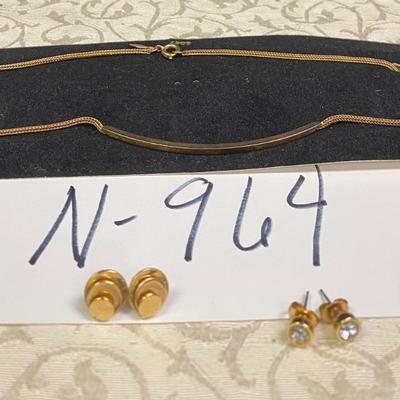 Necklace and Pierced Earrings