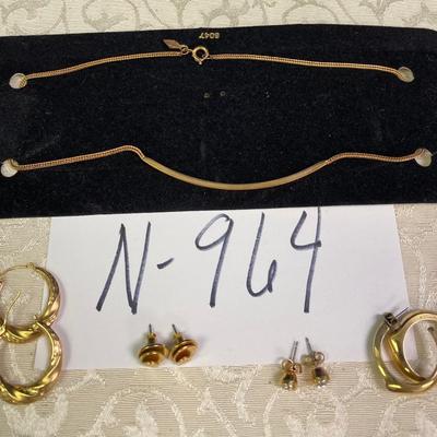 Necklace and Pierced Earrings