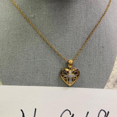Heart Necklace and pierced Earrings