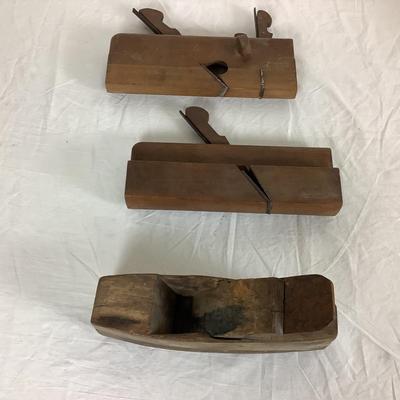 Lot. 6122. Set of 3 Vintage Wood Planers