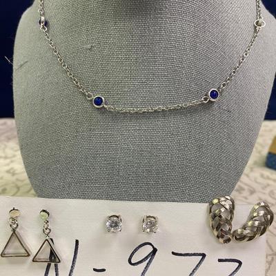 Necklace and Pierced Earrings