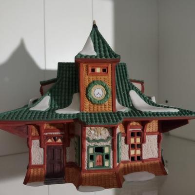 Dept 56 "Bahnhof Train Station" Heritage Village Alpine Village Series Lighted Building, Item# 5615-4