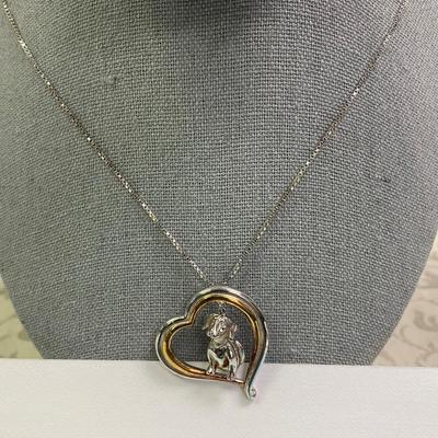 Dog Necklace with Pierced Earrings and Bracelet