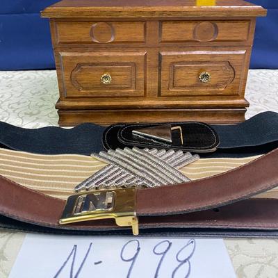 Jewelry Box and 3 Belts