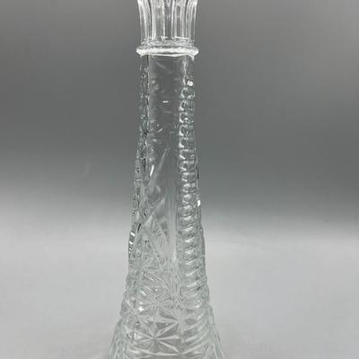 Vintage Clear Pressed Glass Bud Vase