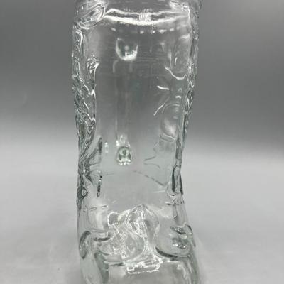 Vintage Clear Glass Novelty Country Cowboy Boot Drinking Beer Mug Cup