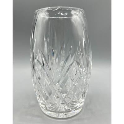 Retro Lead Crystal Etched Glass Decorative Flower Vase