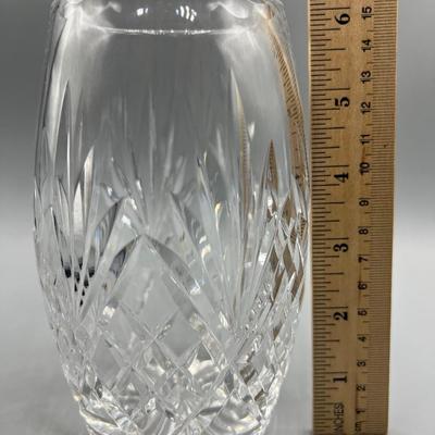 Retro Lead Crystal Etched Glass Decorative Flower Vase