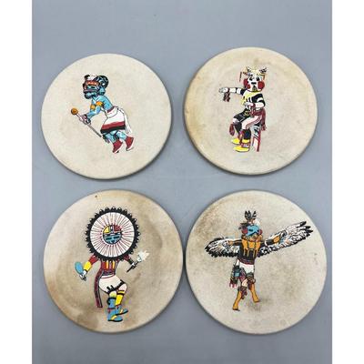 Lot of Hindostone Products Kachina Native American Ritual Spirit Dress Clay Drink Coaster Collection