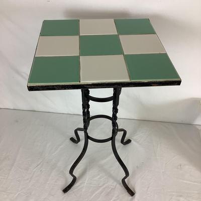 Lot 6150. Wrought Iron Tiled Accent Table