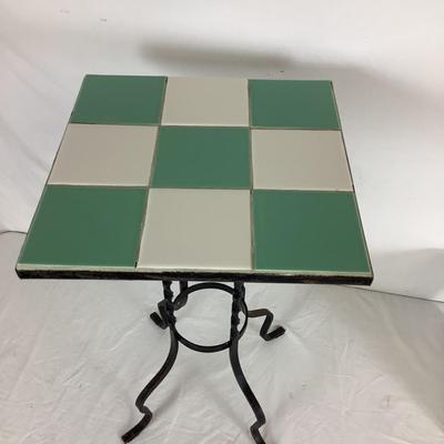 Lot 6150. Wrought Iron Tiled Accent Table
