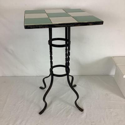 Lot 6150. Wrought Iron Tiled Accent Table