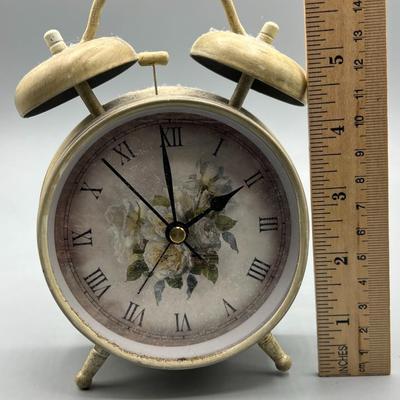 Vintage Style Floral Analog Alarm Clock