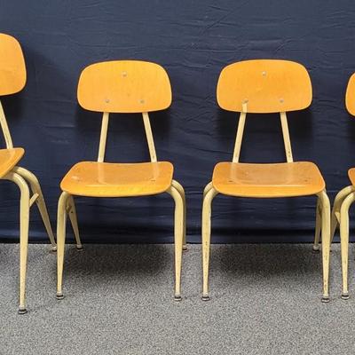 Set of 4 Vintage Schoo Chairs