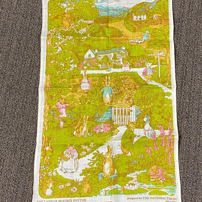 Vintage The Land of Beatrix Potter Irish Linen Tea Towel