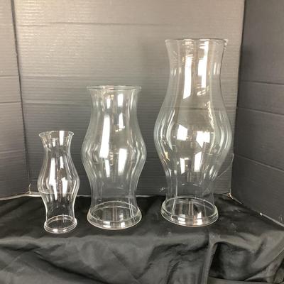 6047 Lot of 3 Glass Hurricane Globes