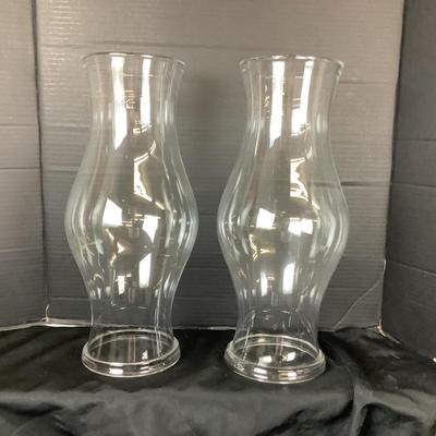 6046 Pair of Glass 18" Hurricane Globes