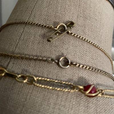 Lot II Trio of vintage red necklaces
