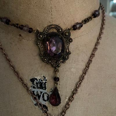 Lot TT Red and bronze necklaces
