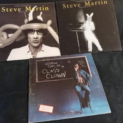 LOT 50  STEVE MARTIN AND GEORGE CARLIN VINYL RECORD ALBUMS
