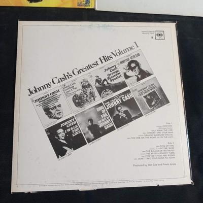 LOT 52  JOHNNY CASH & HANK WILLIAMS VINYL RECORD ALBUMS