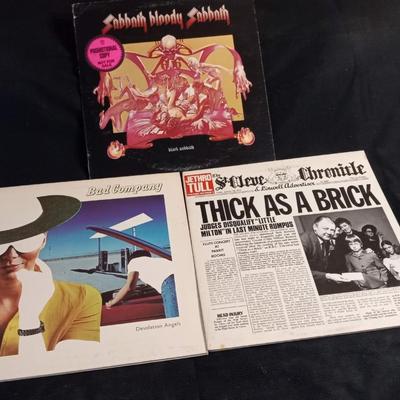 LOT 61  BLACK SABBATH, JETHRO TULL AND BAD COMPANY VINYL RECORD ALBUMS