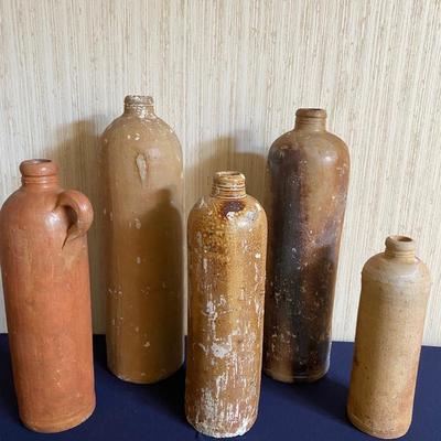 Vintage Stoneware Liquor Bottle Lot