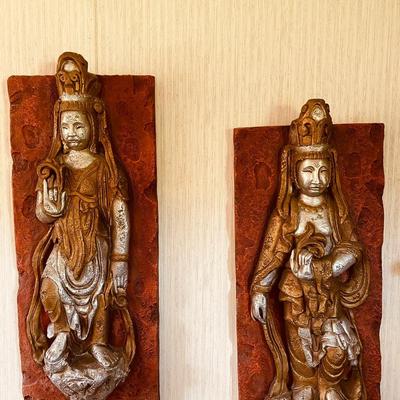 Pair of Asian Art Wall Hangings