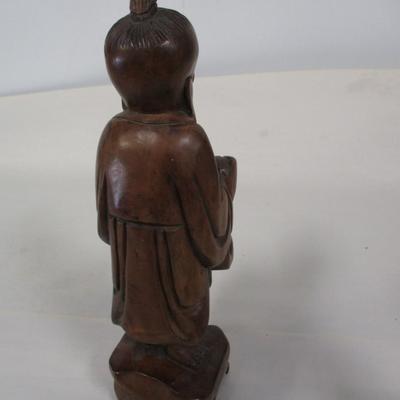 Hand Carved Wooden Chinese Fisherman