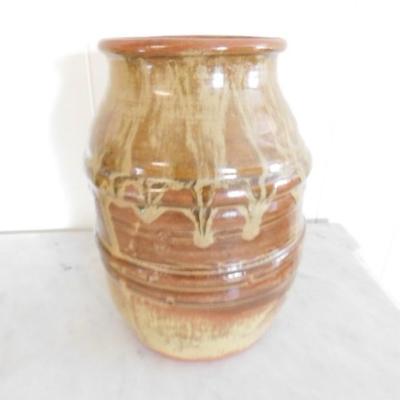 Hand Thrown Pottery Drip Glaze Wide Mouth Jar by Robert Beam