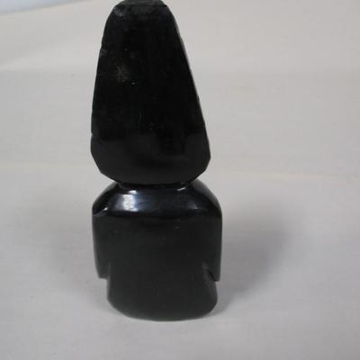 Black Onyx Carved Tiki Figure