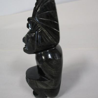 Black Onyx Carved Tiki Figure