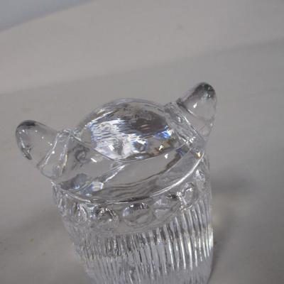 Crystal Glass Viking Head Paperweight