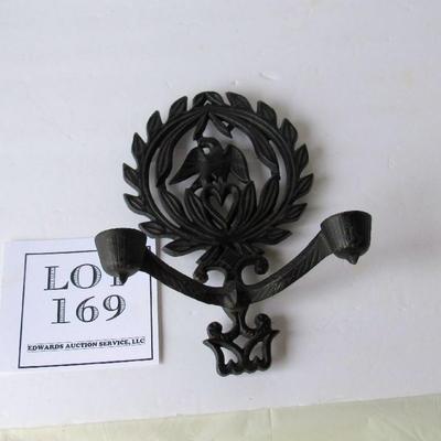 Nice Metal Wall Sconce With Eagle Medallion
