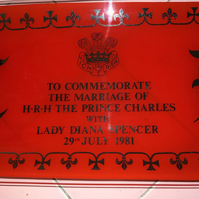Lot CCC Souvenir Glass Plate Wedding of Prince Charles & Lady Diana Spencer July 1981